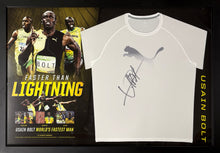 Load image into Gallery viewer, USAIN BOLT Signed Puma Shirt Display