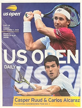 Load image into Gallery viewer, Tennis ball and program signed by Carlos Alcaraz