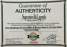 Load image into Gallery viewer, Cricket legends Bradman and Warne display