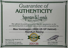 Load image into Gallery viewer, Max Verstappen Signed 2024 US GP F1 Race Helmet