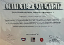 Load image into Gallery viewer, Match-worn Dylan Grimes boots from 2020 Grand Final