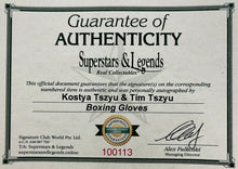 Load image into Gallery viewer, Kostya & Tim Tszyu signed memorabilia in box frame