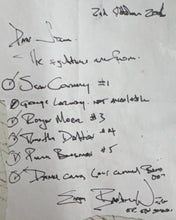Load image into Gallery viewer, JAMES BOND - Sean Connery, Roger Moore, Timothy Dalton, Pierce Brosnan, Daniel Craig & George Lazenby Signed Crew Bag & Photo/Cards Display