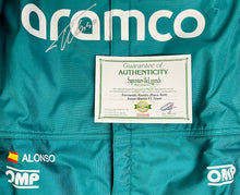 Load image into Gallery viewer, Signed Fernando Alonso Aston Martin F1 Team Race Suit