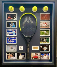 Load image into Gallery viewer, NOVAK DJOKOVIC Signed Tennis Racquet & Photos/Balls Collage Display