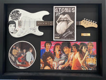 Load image into Gallery viewer, Rolling Stones signed guitar and tour poster display