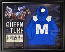 Load image into Gallery viewer, WINX signed horse racing silks display by Bowman & Waller