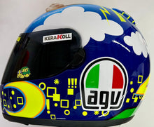 Load image into Gallery viewer, Iconic “Valentino’s Face” helmet signed by Rossi
