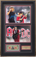 Load image into Gallery viewer, ACDC - ANGUS YOUNG & BRIAN JOHNSON Signed Photos & Dollar Bill Display