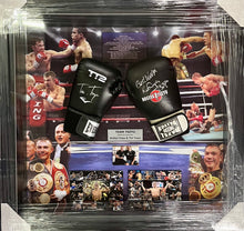 Load image into Gallery viewer, Box-framed Kostya & Tim Tszyu autographed gloves with certificate