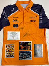Load image into Gallery viewer, LANDO NORRIS & OSCAR PIASTRI Dual Signed McLaren F1 Team Shirt