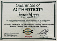 Load image into Gallery viewer, Carlton premiership memorabilia with vintage jumper, signed