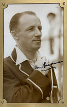 Load image into Gallery viewer, Signed cricket bat and stump by Bradman and Warne