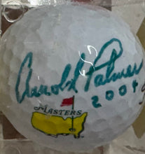 Load image into Gallery viewer, TIGER WOODS, JACK NICKLAUS, ARNOLD PLAYER & GARY PLAYER Signed Glove/Scorecard/Ball/Flag Collage Display