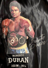 Load image into Gallery viewer, SUGAR RAY LEONARD, ROBERTO DURAN, THOMAS HEARNS & MARVIN HAGLER, “Four Kings” Signed Boxing Trunks & Glove Display3