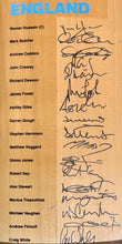 Load image into Gallery viewer, Australia v England 2002/03 Ashes Series Teams Signed Cricket Bat Display