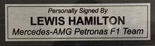 Load image into Gallery viewer, LEWIS HAMILTON Signed Mercedes F1 Shirt & Championship Print Display