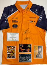 Load image into Gallery viewer, LANDO NORRIS & OSCAR PIASTRI Dual Signed McLaren F1 Team Shirt