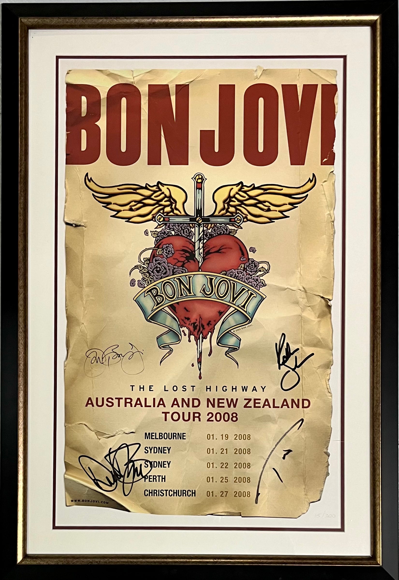 Bon Jovi Signed Lost Highway Tour Poster | Limited Edition