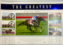 Load image into Gallery viewer, MAKYBE DIVA - Glen Boss Signed Saddle Cloth & 3-Peat Melbourne Cup Print Display