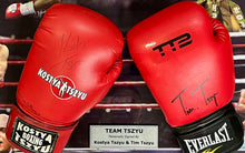 Load image into Gallery viewer, Father and son Kostya & Tim Tszyu autographed gloves display