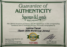Load image into Gallery viewer, LAMINE YAMAL “2026 World Cup Champion” Signed Spain Jersey & Photo Collage Display