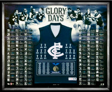 Load image into Gallery viewer, Carlton “Glory Days” 88 Premiership Players Signed Jumper Display