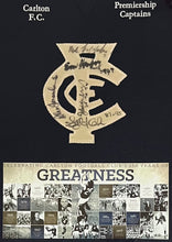 Load image into Gallery viewer, Framed Carlton Football Club display featuring five legendary captains