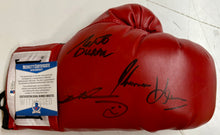 Load image into Gallery viewer, SUGAR RAY LEONARD, ROBERTO DURAN, THOMAS HEARNS & MARVIN HAGLER, “Four Kings” Signed Boxing Gloves Display1