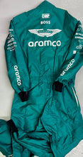 Load image into Gallery viewer, Unframed Fernando Alonso Signed Aston Martin F1 Suit
