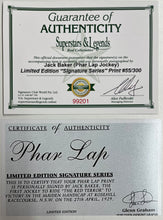 Load image into Gallery viewer, Superstars & Legends certified Phar Lap signed print