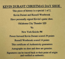 Load image into Gallery viewer, Signed KD V shoe and photo by Durant & Westbrook