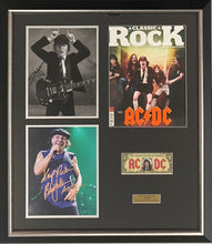 Load image into Gallery viewer, Angus Young AC/DC signed dollar bill collage display