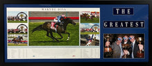 Load image into Gallery viewer, Makybe Diva - Glen Boss Signed Photo & 3-Peat Melbourne Cup Print Display