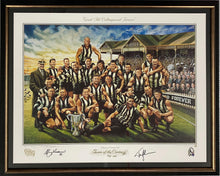 Load image into Gallery viewer, MURRAY WEIDEMAN & TONY SHAW Signed Collingwood “Team of the Century” Jamie Cooper Print Display