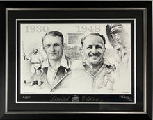 Load image into Gallery viewer, Limited edition Don Bradman signed print, framed display.