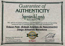 Load image into Gallery viewer, Collectible Pele and Maradona signed photo collage display