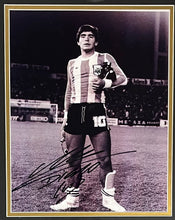 Load image into Gallery viewer, Framed signed Pele Brazil and Maradona Argentina photos