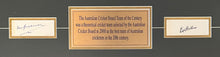 Load image into Gallery viewer, Signed Bradman & Aussie Team cards with framed display.
