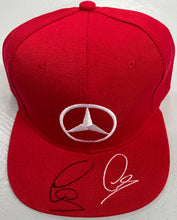 Load image into Gallery viewer, Signed Lewis Hamilton cap & panoramic F1 print display
