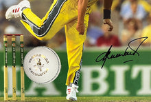 Load image into Gallery viewer, Shane Warne signed lithograph & Kookaburra One Day ball display.