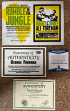 Load image into Gallery viewer, Muhammad Ali & George Foreman Signed Boxing Gloves & Poster Display