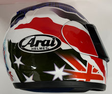 Load image into Gallery viewer, Mick Doohan signed helmet with perspex display case