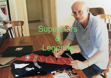 Load image into Gallery viewer, JAMES HIRD, MARK THOMPSON, TERRY DANIHER &amp; KEN FRASER Signed “Premiership Captains” Jumper &amp; Cards Display
