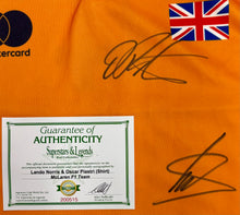 Load image into Gallery viewer, LANDO NORRIS &amp; OSCAR PIASTRI Dual Signed McLaren F1 Team Shirt
