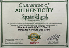 Load image into Gallery viewer, KIMI ANTONELLI “Mercedes F1 Team” Signed Photo Collage Display
