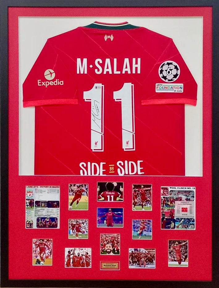 MOHAMED SALAH Signed Liverpool Jersey Display