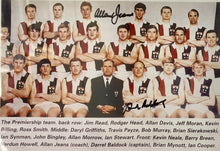Load image into Gallery viewer, DARREL BALDOCK &amp; ALLAN JEANS Signed “1966 Premiers&quot; Photo &amp; Poster Display
