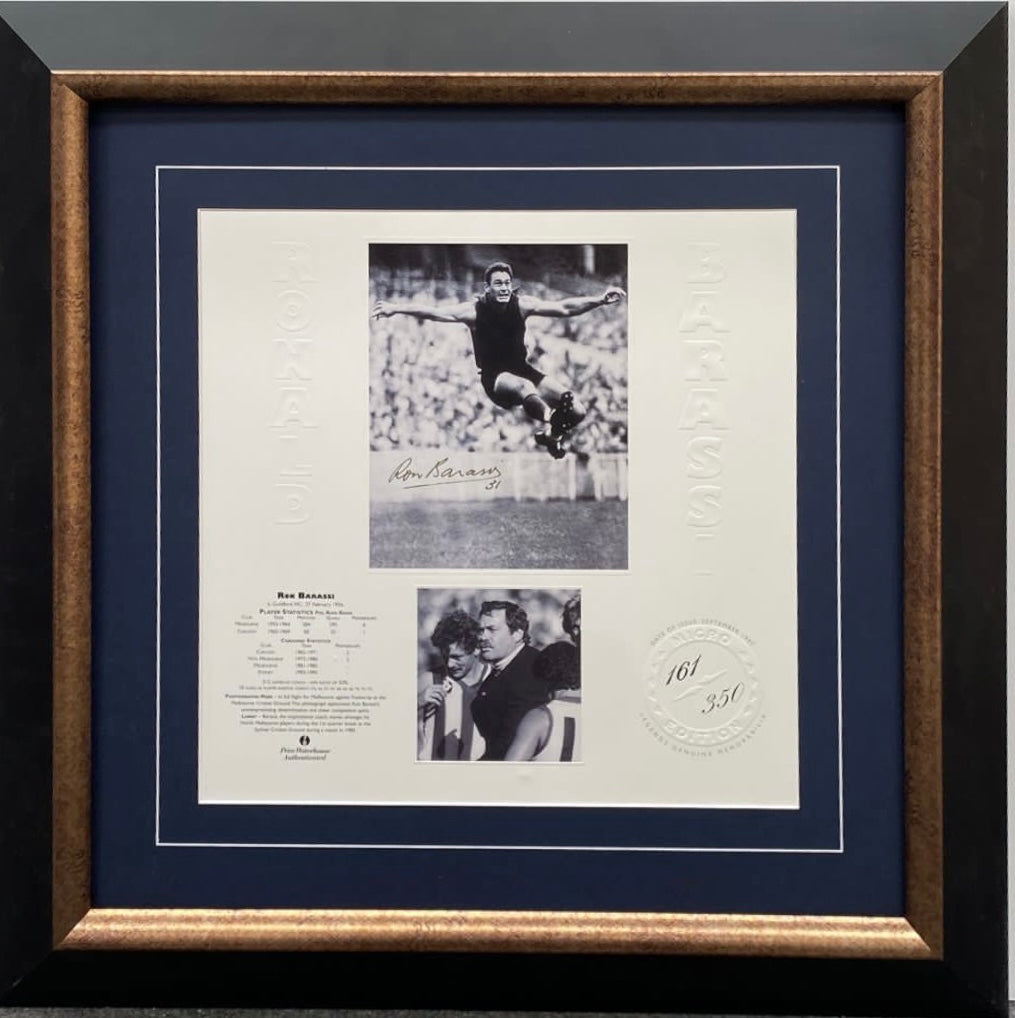 RON BARASSI Signed Limited Edition Print Display
