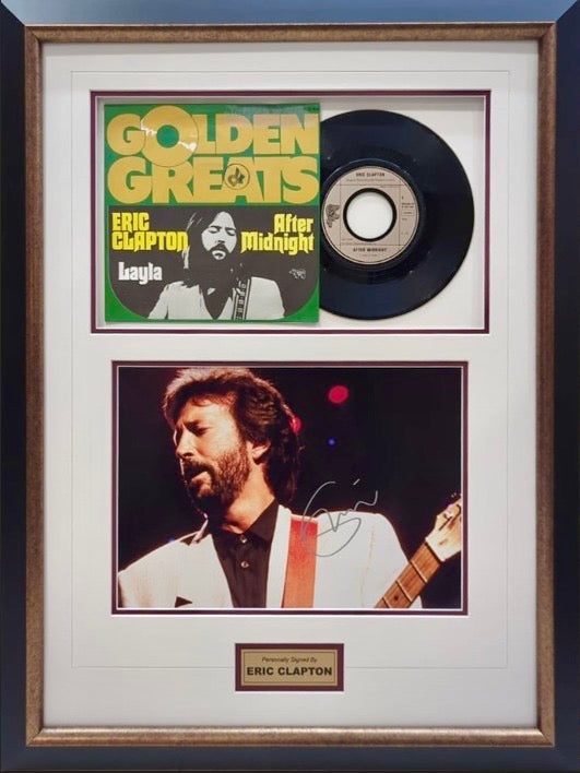 ERIC CLAPTON Signed Photo & Record Display